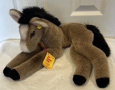 Vintage 1991 Steiff Cosy Pony 16 in. brown/white/black plush With Tags Horse