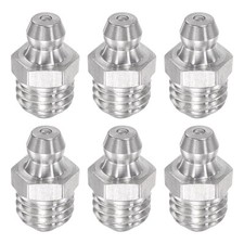 6Pcs Metric Stainless Steel Straight Hydraulic Grease Fitting M10 x 1.5mm Thread