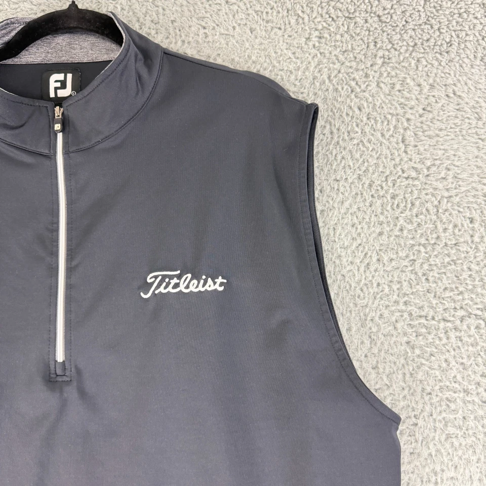 Foot Joy Titleist Golf Vest Mens Large Black 1/4 Zip Sleeveless Stretch Casual - Image 3 of 4