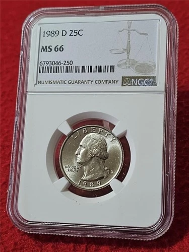 1989-D WASHINGTON QUARTER   NGC MS 66  UNCIRCULATED                     #T5693