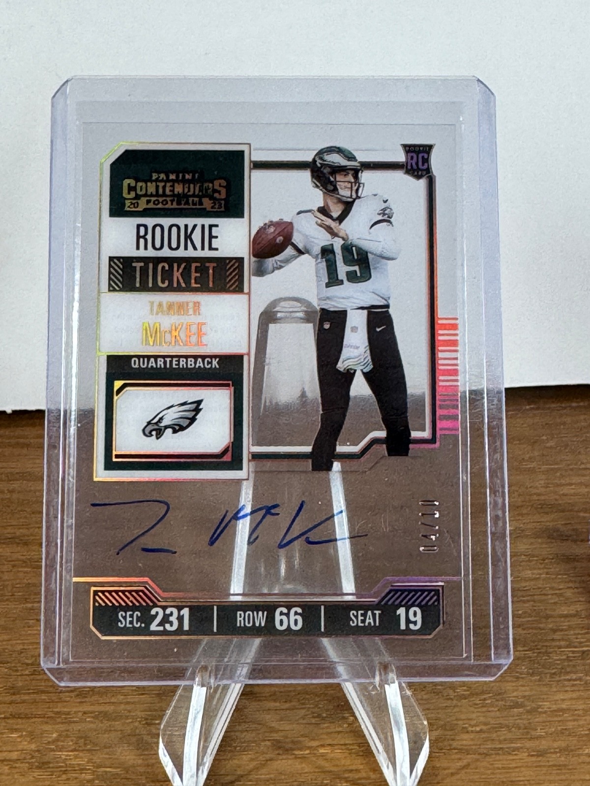 2023 Panini Contenders - Rookie Ticket Clear Auto #135 /10 Tanner McKee
