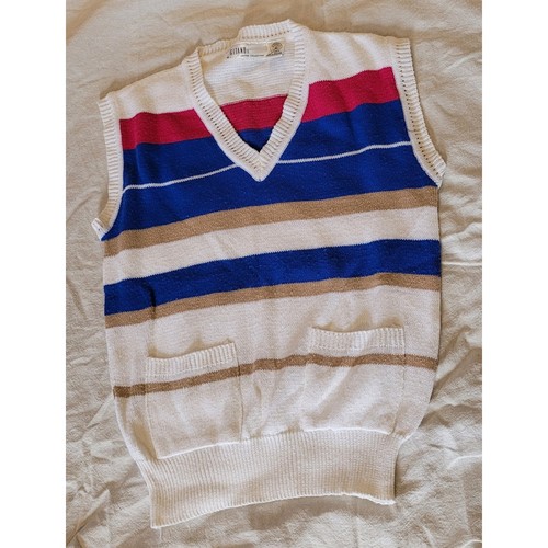 Vintage 80's Gitano Limited Collection Sweater Vest Womens Size M Striped Retro 