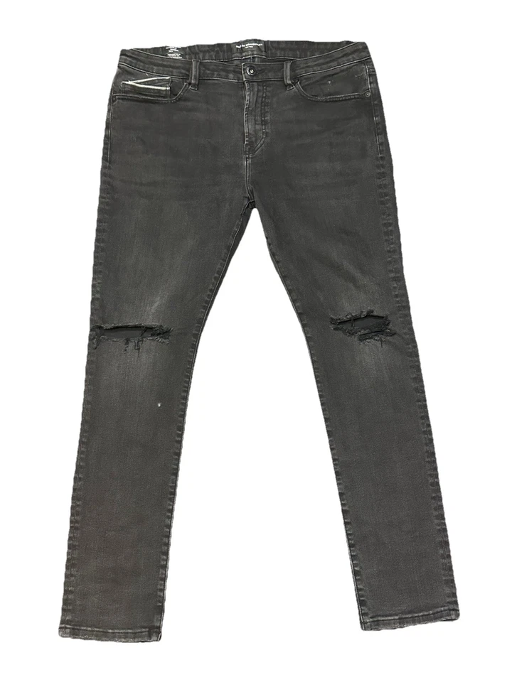 Pantalones de mezclilla negros súper ajustados Cult Individuality Punk 38x32 logotipo desgastado Foto 2 de 4