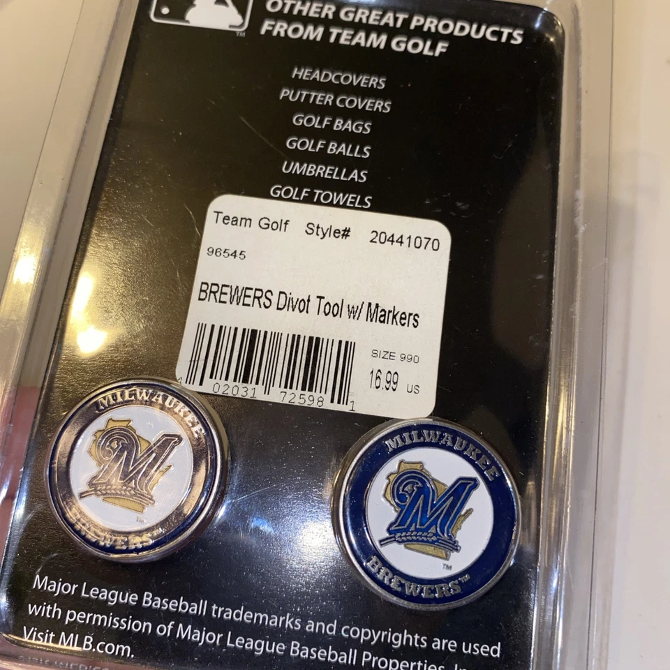 Milwaukee Brewers MLB Team Golf Divot Tool with 3 Magnetic Ball Markers New - Image 4 of 4
