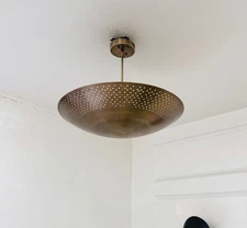Handcrafted Brass Sputnik Chandelier Mid-Century Modern 6-Light Flush Mount