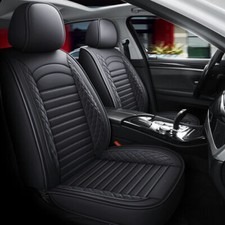 Luxury Leather Car Seat Covers Protector Front Rear Full Set Cushion 5-seaters