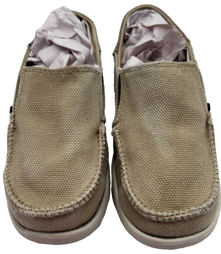Crocs Canvas Tan Slip-On Loafers Size 1 Youth Unisex Pre-Owned 15576 J1-image