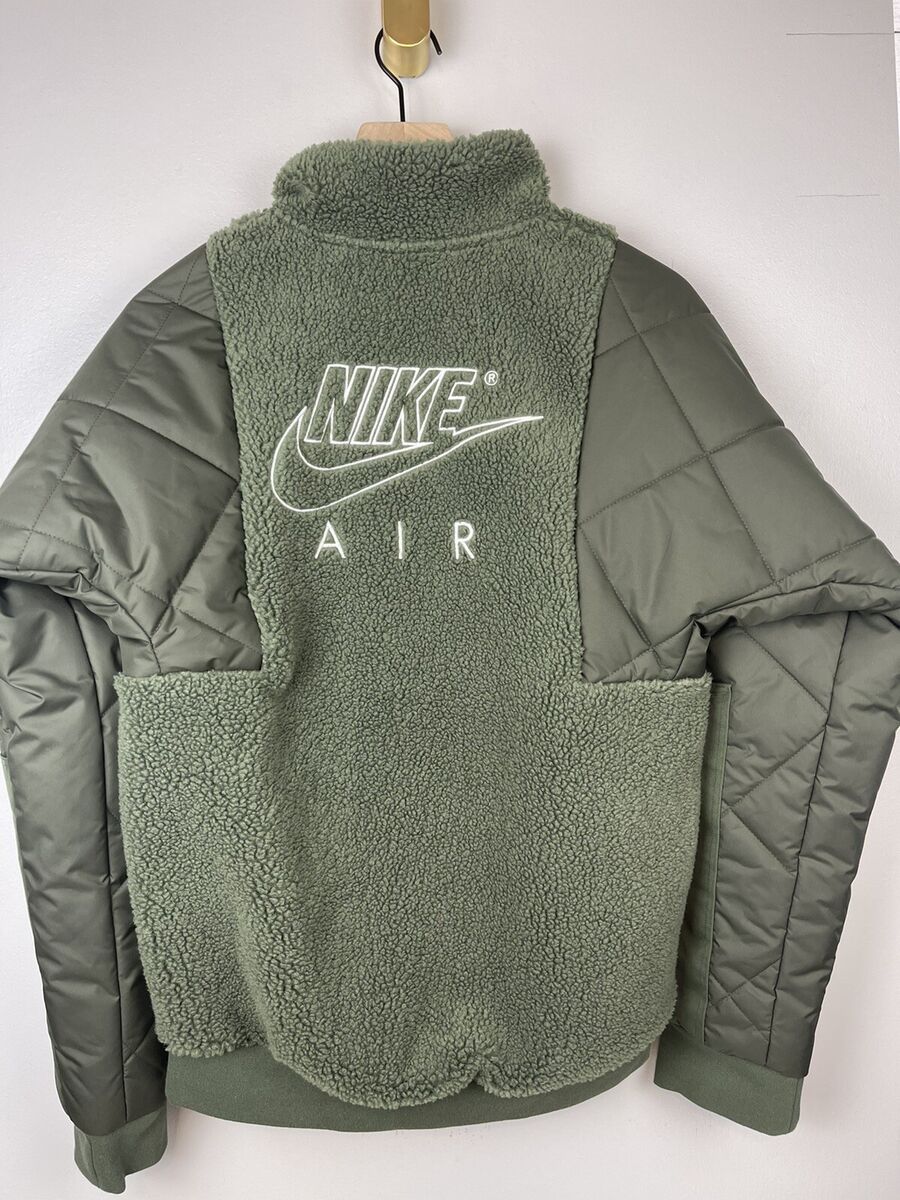Nike Mens Sportswear Sherpa Half Zip Jacket Carbon Green Nike Mens Sportswear Sherpa Half Zip Jacket Carbon Green