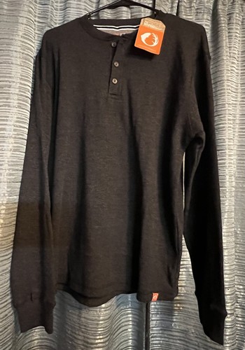 The American Outdoorsman Black Thermal Waffle Knit Long Sleeve Shirt Size Large - Picture 4 of 5