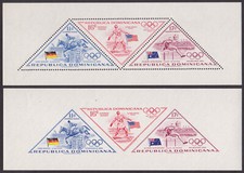 DOMINICAN REPUBLIC 1956 OLYMPIC GAMES MELBOURNE  2-MIN. SHEET MNH PERF & IMPERF