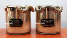 Bath Body Works WICKED VANILLA WOODS 3-wick 14.5oz Candle x 2 Decorative SNAKE