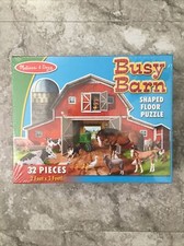Melissa  Doug Busy Barn Shaped Jumbo Jigsaw Floor Puzzle 32 pcs, 2 x 3 feet 