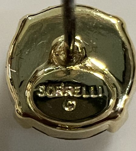 Sorrelli Gold Plated Stud Earrings Clear Swarovski Crystals Original Backs 1/4" - Picture 9 of 10