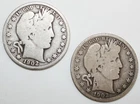 1902 & 1902 O Silver Barber Half Dollars 50c US Type Coins Average Circulated