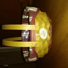 Longaberger basket. Gumdrop with the tie on, decorative cloth and liner. 