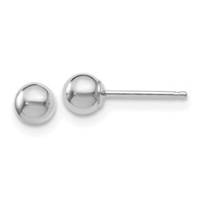 4mm 14K White Gold Polished 4mm Ball Stud Post Earrings 279315