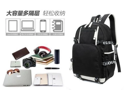 Neu Anime Rucksack Kinder Schultasche Männer Reise Laptoptasche mit USB Aufladung - Bild 7 von 16