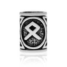 Sterling Silber Wikinger nordische Rune Futhark Othala Odal Bart Haar Perle Dreadlocks