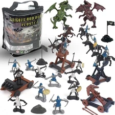 Liberty Imports Medieval Knights and Dragons Figures Playset – 42 Plastic 