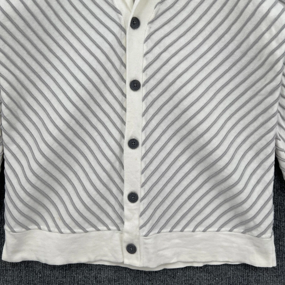 Cárdigan suéter cuello chal INC International Concepts para mujer M gris blanco Foto 3 de 4