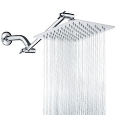 New Rain Shower Head with 10'' Adjustable Extension Arm Combo-Chrome BAS1830-01