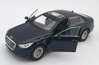 Blitz Versand Hyundai Genesis G90 Blau Blue Welly Modell Auto 1:34 Neu & Ovp Box