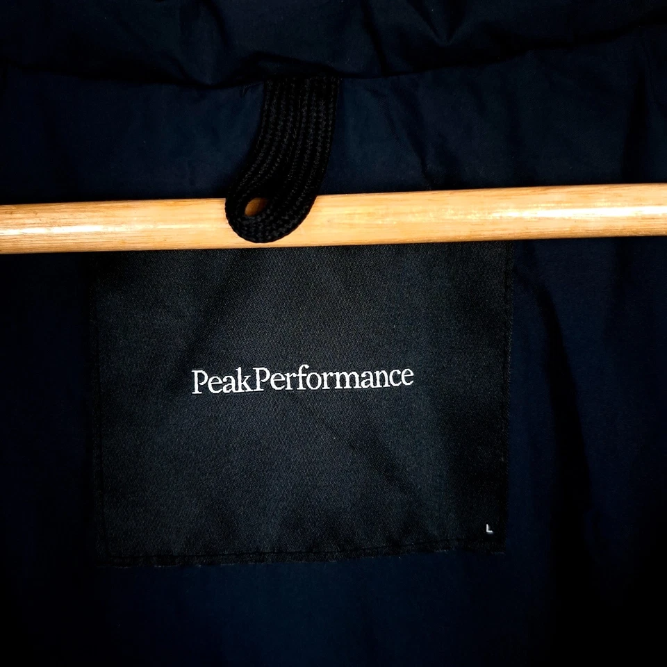 Chaqueta parka para hombre PEAK PERFORMANCE talla L con capucha azul cremallera aislante Foto 4 de 4