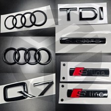 Audi Q7 2009-2015 Gloss Black Badges GRILLE/BOOT/FENDER SET TDI/QUATTRO/2XSLINE