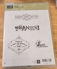Stampin Up Vintage Verses Set of 4 Clear Mount Rubber Stamps 129636 Retired