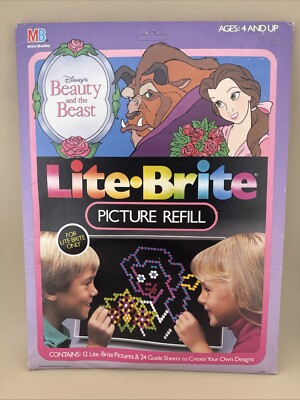 VTG Disney's Beauty and the Beast Lite Brite Picture Refill New