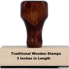 Traditional Wooden Stamps  - Various Sizes - Text only -  Affordably Priced
