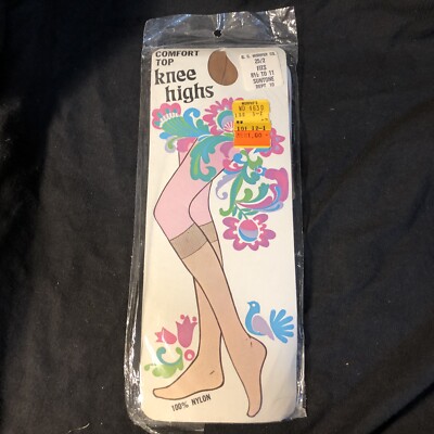 VTG Knee Highs Nylons Suntone 8-1/2x11 Standard G.C. Murphy Co. 1960s 1970s NOS