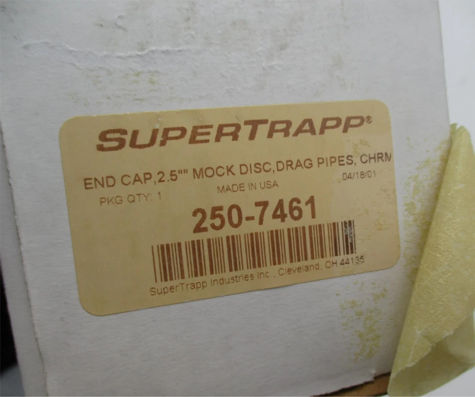 Harley Davidson Supertrapp Chrome Mock Disc End Cap Drag Pipes 2.5" 250-7461 - Image 4 of 4