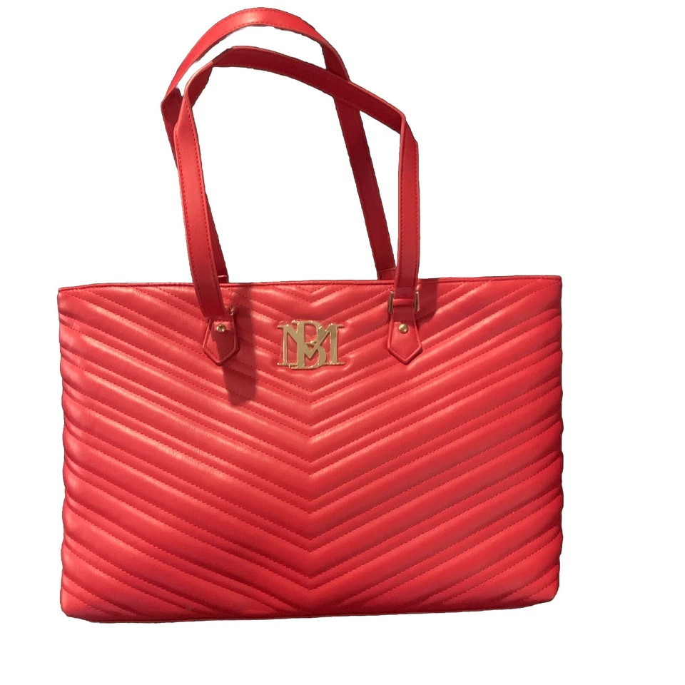 Bolso de Mano Badgley Mischka Edredón Grande Rojo con Bolsillo Interior para Portátil. Foto 2 de 4
