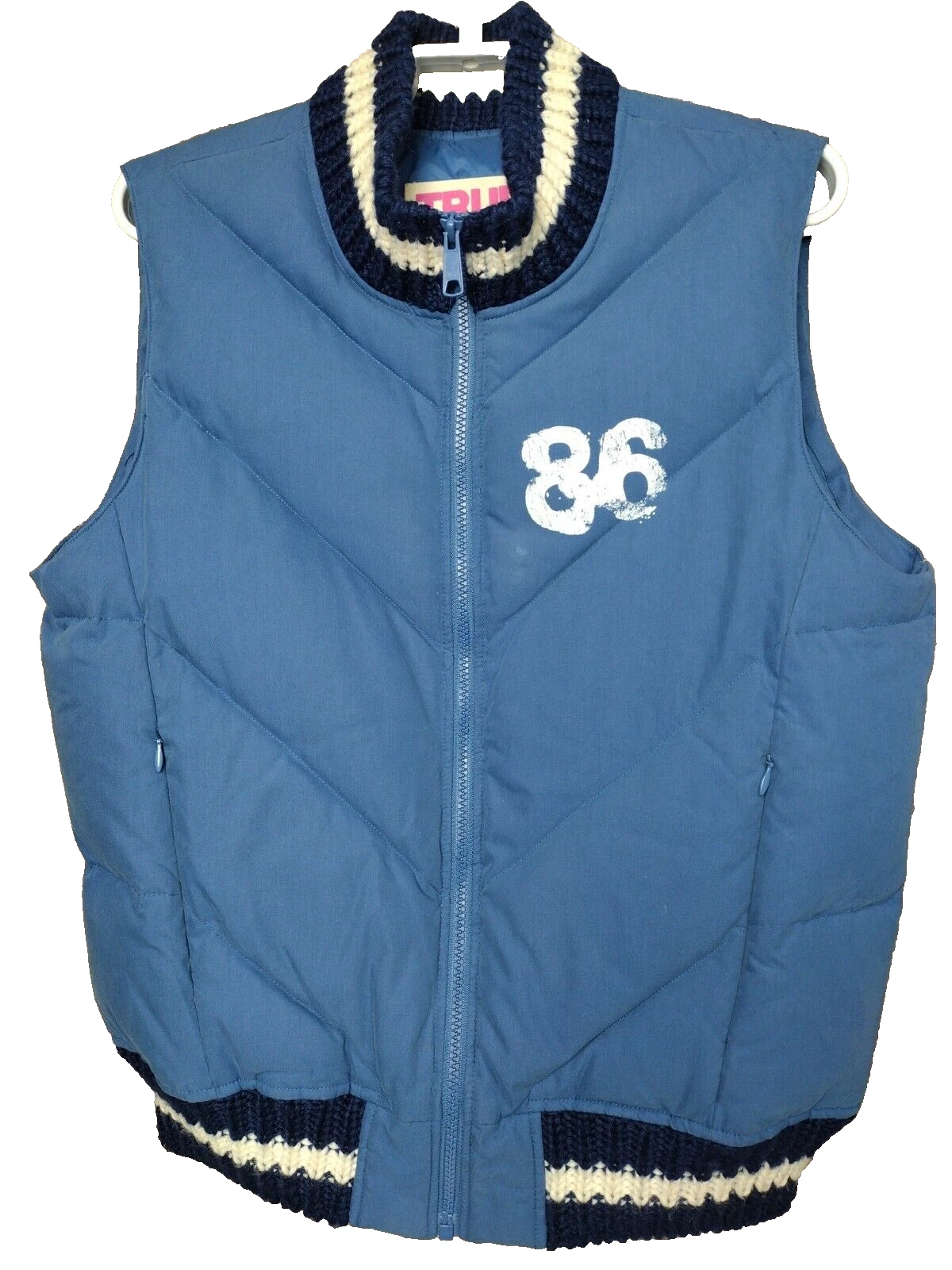 UNDERCOVER Y2K Victorias Secret True Pink Love Gilet Imbottito Giacca Blu Donna M L
