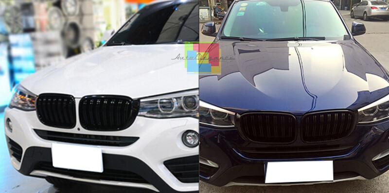 Colore M  Coppia Per BMW F25 F26 X3 X4 2014-2018 Paraurti Nero Opaco Lucido Colore M Griglia Racing~p129689446