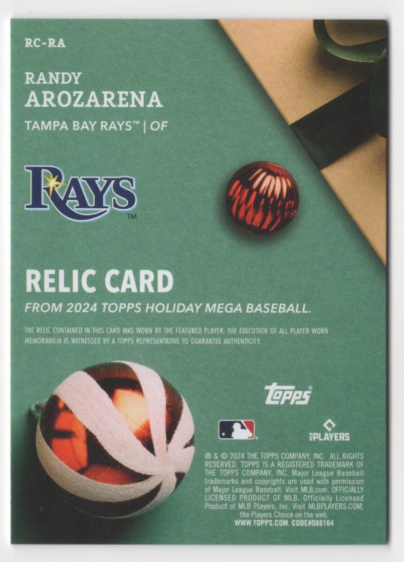 【激レア】RANDY AROZARENA オートサインRCカード Randy Arozarena 2022 Topps Definitive Game-Used Tag Logo