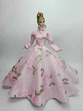 Handmade Pink Flower Lace Evening Dress Outfit Gown Silkstone Fashion Royalty FR