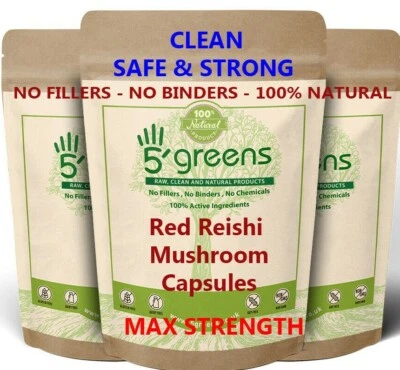 5GREENS Reishi Mushroom Dual Extract Capsules ( 20:1 equivalent to 10,000mg ) Vegan Caps