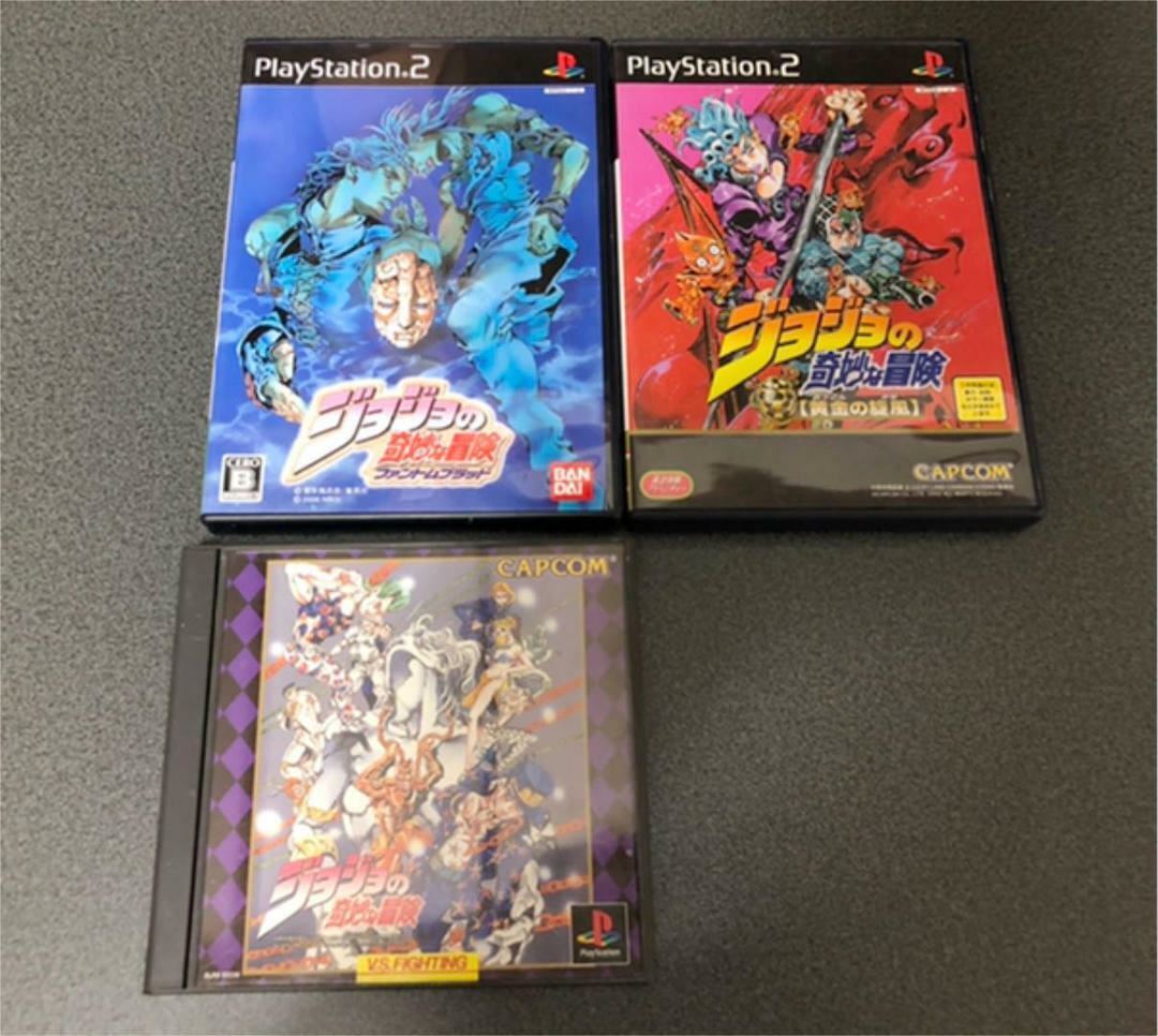 PS2 Jojo's Bizzare Adventure Phantom Blood & Ougon no Kaze 2 game set Japan