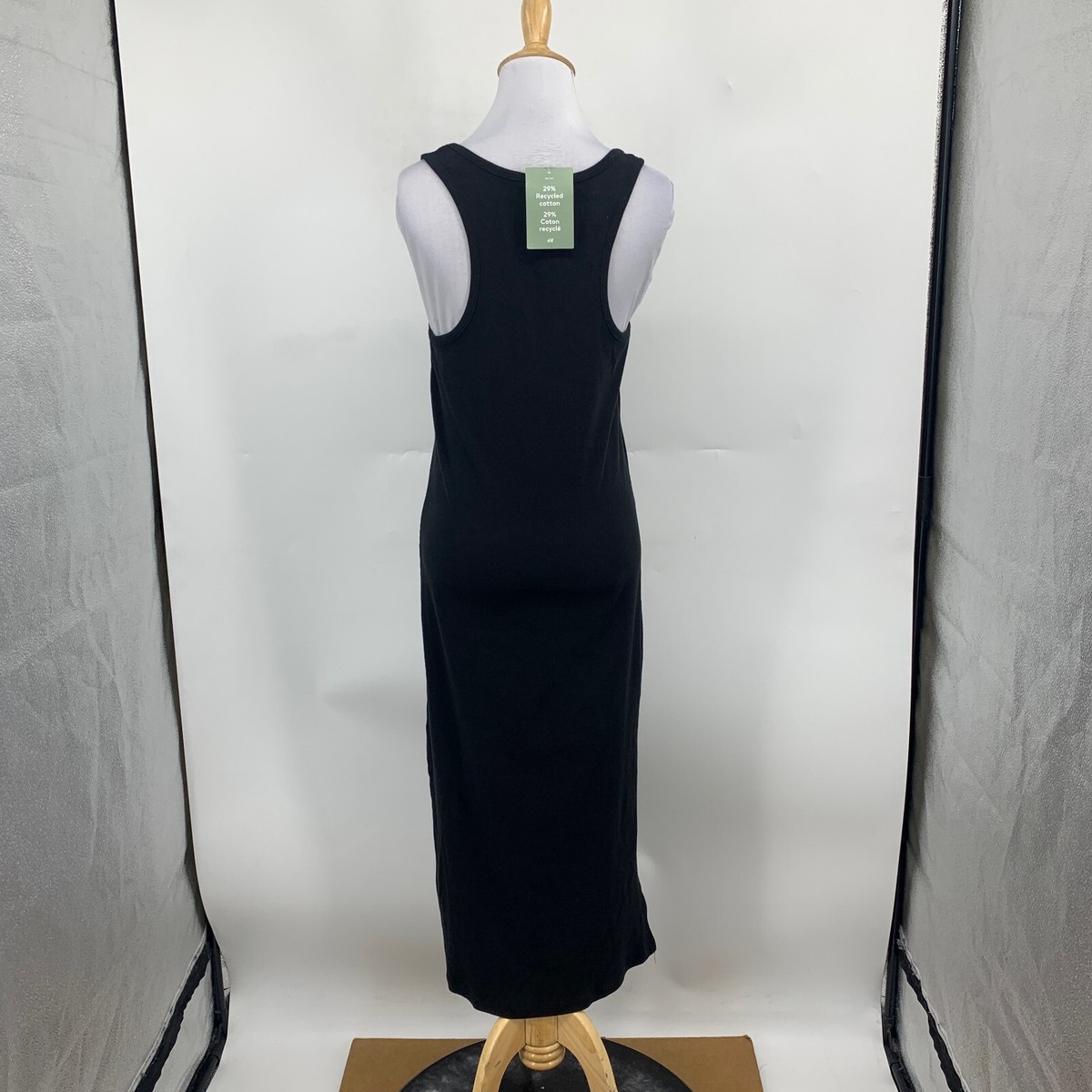 H&M Tank Dress Women S Small Black Ribbed Scoop Neck