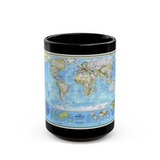 Taza de café negra Mapa del mundo - política (1994) (mapa)
