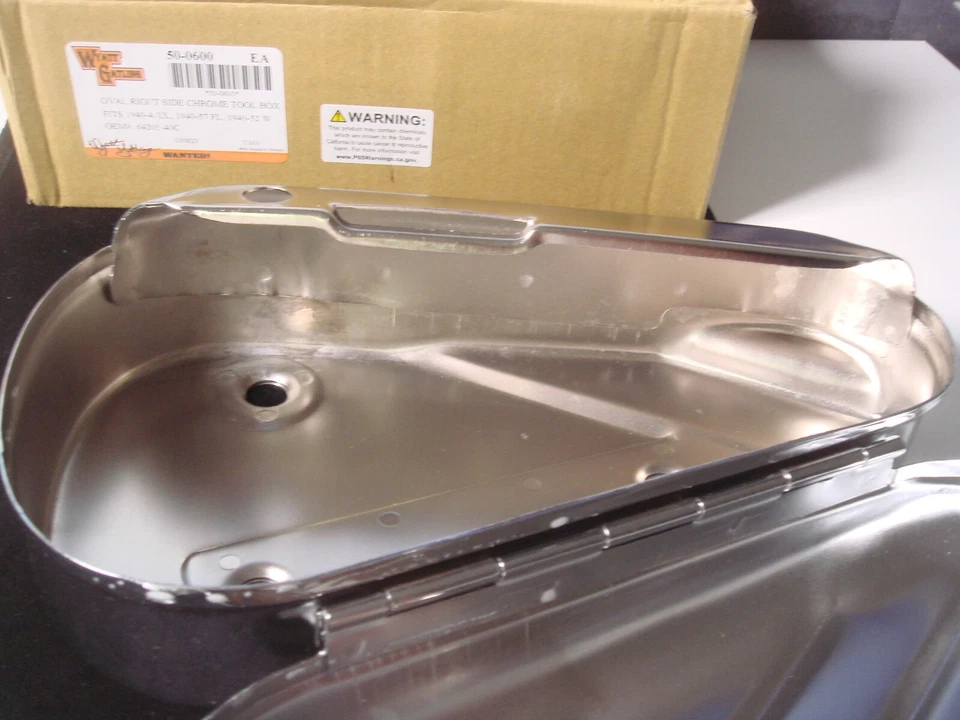 Caja de herramientas Harley UL FL W cromo ovalado para 1940-1957 lado derecho V-Twin 50-0600 X5 Foto 3 de 4