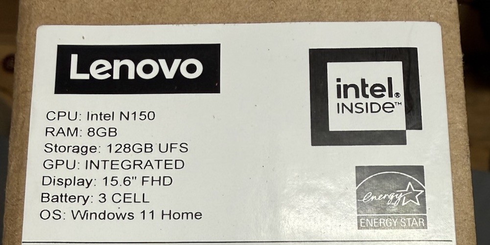 Lenovo IdeaPad Slim 3i 15.6" FHD Laptop (N150-2024, 8GB, 128GB UFS, W11H) Sealed