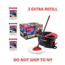 O-Cedar EasyWring Spin Mop  Bucket System with 3 Refills, Reusable Mop Head