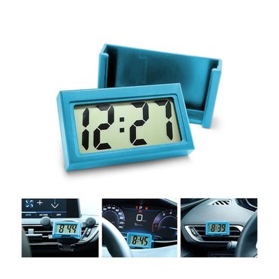 Osilly Mini Digital Clock for Car Dashboard, Battery Operated & Clear Blue 