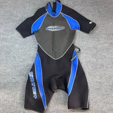 Dive N Surf Shorty Wetsuit Mens Large Blue Black Neoprene Front Zip Scuba Surf S
