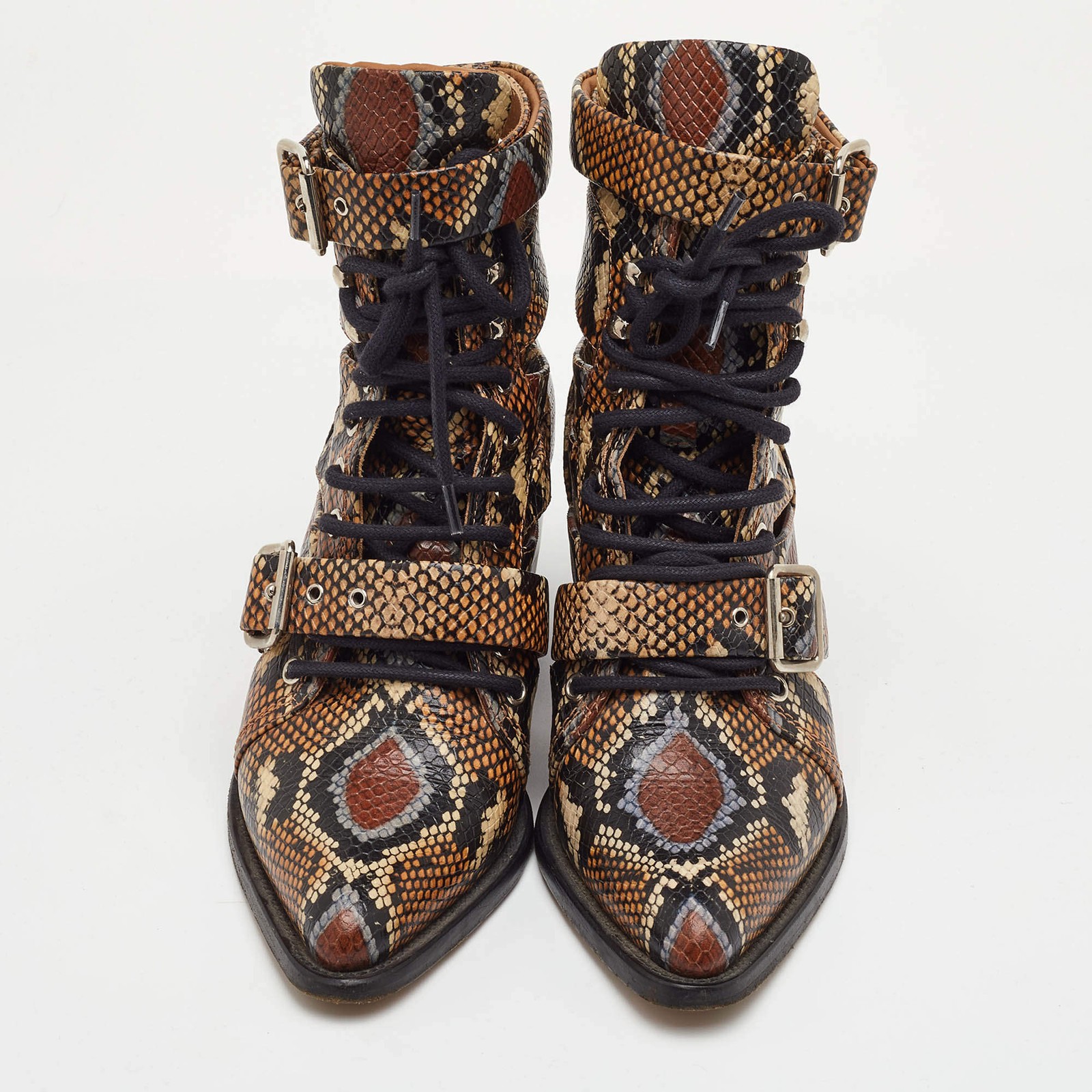 Chloe Rylee Size 38.5 BrownBlack Python Embossed … - image 3