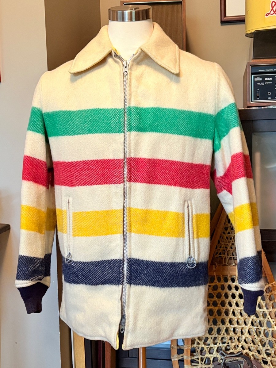 Vintage Original 1960s Hudson's Bay Striped Wool Reversible