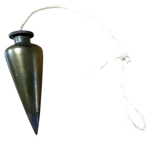 Vintage Brass Plumb Bob with Steel Tip. 3"